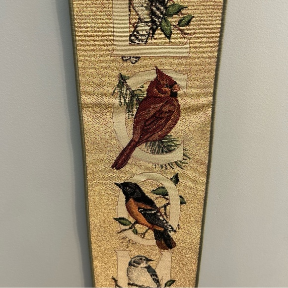 NJ Shumaker Pattan Welcome Wall Hanging Door Tapestry Banner Home Decor Birds - Picture 4 of 7